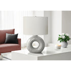 Monarch Specialties - Luminaire - 24 po H Lampe De Table - Céramique Gris - Abat-Jour Ivoire / Crème - Contemporain - Moderne-Un interrupteur rotatif marche/arrêt pratique permet de faire fonctionner une ampoule de 100 W (non incluse) pour éclairer instantanément un salon, un bureau ou une chambre