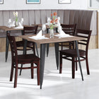 Flash Furniture – Chaise de restaurant HERCULES en bois, dossier à traverses horizontales, fini acajou (XUDGW0005LADMAH)-Conception à dossier échelle