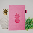 Wamaco Pineapple Planner Hard Cover Journal - 200 Lined Pages - Fushia-Convenient – This beautiful book comes with an elastic closure and pen holder so when your ideas come it is easy to find.