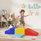 Qaba - Ensemble de jeu en mousse souple pour grimper et ramper, 4 pièces - Multicolore-Faits en PU souple pour un nettoyage pratique 