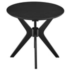 Modway Crossroads 24" Round Wood Side Table - Black-Solid Wooden Legs