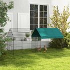 PawHut 87" Small Animal Cage with Roof - Green-With 2 main gates and 2 side gates, you can get access to your pets easily 