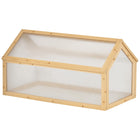 Outsunny Wooden Cold Frame Greenhouse with Openable Top - Light Brown- Solid, compact garden cold frame greenhouse for outdoor and indoor use
 