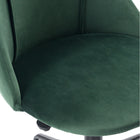 FurnitureR Cian Velvet Upholstered Task Chair - Green-Sturdy 5-star base for easy mobility