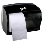 Scott - Distributrice de papier hygiénique en rouleau standard sans mandrin - Capacité de 2 rouleaux - Noire-27,94 cm x 19,38 cm x 15,24 cm (11,0 po x 7,63 po x 6,0 po)
