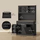 HOMCOM 69" H Pantry Cabinet with Charging Station - Black-Built-in AC, USB, and USB-C ports make powering devices simple 