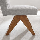 Modway Lyra Boucle Fabric Dining Room Side Chair - Light Grey - 2 Pack-Dense Foam Padding