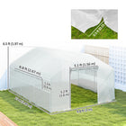 Outsunny Walk-in Tunnel Greenhouse - Large Windows & Zippered Door - 13' x 10' x 6.5' - White- 140 gsm PE cover allows 85% sunlight in
 
