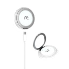 MyBat DockIt 360° Magnetic Wireless Charger + Ring Grip Stand - White-15W Fast Wireless Charging - Works with all Qi-enabled devices for efficient, stable power