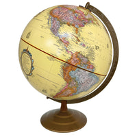 Replogle Globemaster 12" Antique Ocean Desk Globe With Metal And Semi-Meridian - French-Up to date cartography