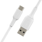 Belkin USB-A to USB-C Cable - 1 m - White -CHARGE, SYNC, AND CONNECT: Charge your USB-C devices, sync music or photos to a laptop, and transfer data from any USB-A port with these reliable USB-C cables that you can use at home, work, or on the go.
