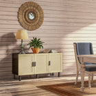 HOMCOM Boho 53.5" L Sideboard - Black-Anti-tipping design ensures safety and stability