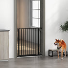 PawHut 30"- 34" Extra Wide Dog Gate with Double Locking System - Black-Adjustable width of 29.5"-33.5" (75-85 cm)