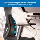 Mount-It! - Support dorsal incurvé en mousse à mémoire de forme Ergo Collection - Noir-Le coussin ergonomique rembourré de mousse à mémoire de forme épouse délicatement les contours de votre corps, vous offrant un soutien personnalisé optimal