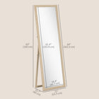 HOMCOM Rectangular Full Body Mirror - 21" W x 64" H - Brown-High-definition glass provides a crystal-clear reflection, making your space feel larger 