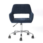 Chaise de Bureau en Tissu Homy Casa – Bleu Foncé-Rembourré en velours lisse de qualité supérieure
