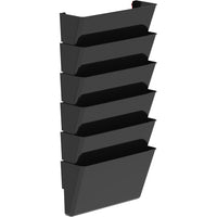 Storex Eco-Friendly Wall Files - Letter Size - Black - 6 Pack-Holds letter size documents and folders