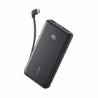 Anker Zolo 10000mAh 22.5W Power Bank with Built-In USB-C Cable - Black-Built-in USB-C Cable: Directly charge your phone and other smart devices without extra cables, offering a hassle-free experience for users with both Android and Apple devices.