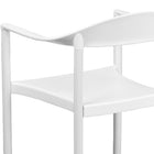 Flash Furniture - Chaise de café empilable en plastique blanc de la série HERCULES, capacité de 1000 lb-Garantie à vie limitée sur le cadre