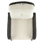 Manhattan Comfort Fruttuo 29.52" Traditional Patio Rocking Chair - Mixed Grey Weave/Cream-Frame Made of Steel Wrapped in PVC Rattan Perfect for Outdoor Weather