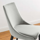 Modway Viscount Performance Velvet Dining Chair - Light Grey-Non-Marking Foot Caps