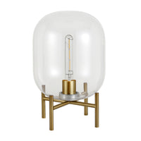 Hudson&Canal Edison 15.38" Tall Table Lamp with Glass Shade - Brass/Clear-Industrial design for your living room, workspace, or bed side table