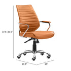 Zuo Enterprise Low Back Office Chair - Terracotta-7