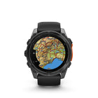 Garmin fēnix 8 - AMOLED Outdoor Recreation/Adventure Watches - 51 mm - Slate Gray with Black Silicone Band-For your active lifestyle, a built-in speaker and mic let you make and take phone calls from your wrist when your watch is paired to your smartphone — and you can even use your smartphone’s voice assistant to respond to text messages and more