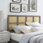 Modway Luana Cane Full Headboard - Grey-Window Pane Detail