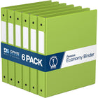 Davis Group Premium Economy Binder - Round Ring - 1" - Lime Green - 6 Pack-3 Ring Binder