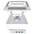 Intekview - Support pour ordinateur portable en acier avec port USB-C-Dissipation thermique avancée: Orifice de ventilation pour un refroidissement optimal et des performances durables