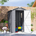Outsunny 4.5' x 6' Garden Storage Shed-Large door for you and items to access in and out easily
