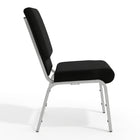 Flash Furniture HERCULES Series 18.5"W Stacking Church Chair in Black Fabric - Silver Vein Frame-Waterfall Seat promotes healthy blood flow