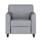 Flash Furniture HERCULES Diplomat Series Grey Leather Chair-Fixed Seat and Back Cushions