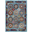 Modway Entourage Odile Distressed Floral Moroccan Trellis Area Rug - 5 ft W x 8 ft L - Blue Red Orange Yellow-Distressed Vintage Floral Moroccan Trellis Area Rug