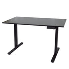 Ezywork 48" Whole Piece Top Electric Height Adjustable Standing Desk - Black Frame/Black Table Top-Whole piece table top