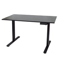 Ezywork 48" Whole Piece Top Electric Height Adjustable Standing Desk - Black Frame/Black Table Top-Whole piece table top