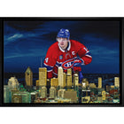 Nick Suzuki Canadiens Skyline - Framed Canvas - 31" x 22"-Premium canvas print with gallery-wrapped edges