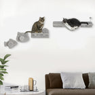PawHut 4-Piece Cat Wall Shelves with Steps, Scratching Posts and Ladder-Wall-mounted design, satisfy their desire to higher place 