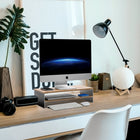 ShoppingAll 2-Tiers Wooden Monitor Stand Riser with Storage Organizer - Walnut - 5 Pack-Integrated Organization: Stay tidy and efficient! Our design includes provisions for cable management and additional compartments to stow away your essentials, making cluttered desks a thing of the past.