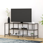 Hudson&Canal - Meuble TV Winthrop avec étagères en verre pour téléviseurs jusqu'à 60 pouces - Bronze noirci-Caractéristiques assemblage facile