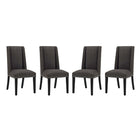 Modway Baron Fabric Dining Chair - Brown - 4 Pack-Elegant Modern Dining Side Chair