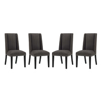 Modway Baron Fabric Dining Chair - Brown - 4 Pack-Elegant Modern Dining Side Chair