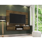Manhattan Comfort Vernon 62.99" Mid-Century Modern Floating Entertainment Center - Rustic Brown and Black-Includes 2 Flip Down Doors