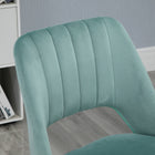 Vinsetto Armless Swivel Computer Desk Chair - Green-Material: Sponge, Steel, Nylon, Velvet (100% Polyester)