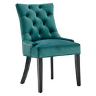 Modway Regent Tufted Performance Velvet Dining Side Chairs - Teal - 2 Pack-Spring Coil System