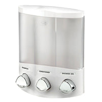 Better Living Euro Dispenser Trio - White-Eliminates shower bottle clutter and container lifts off the wall for easy cleaning and re-filling