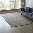 Modway Freydis Greek Key Area Rug - 5 ft W x 8 ft L - White/Light Grey-Tight Low Pile Weave