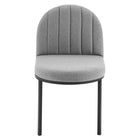 Modway Isla Channel Tufted Upholstered Fabric Dining Side Chair - Black/Light Grey-Chair Weight Capacity: 331 lbs.