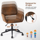 Homy Casa - Chaise de bureau industrielle réglable en suède marron avec base noire-Roulettes Lisses : Équipée de roulettes lisses pour des déplacements sans effort sur diverses surfaces